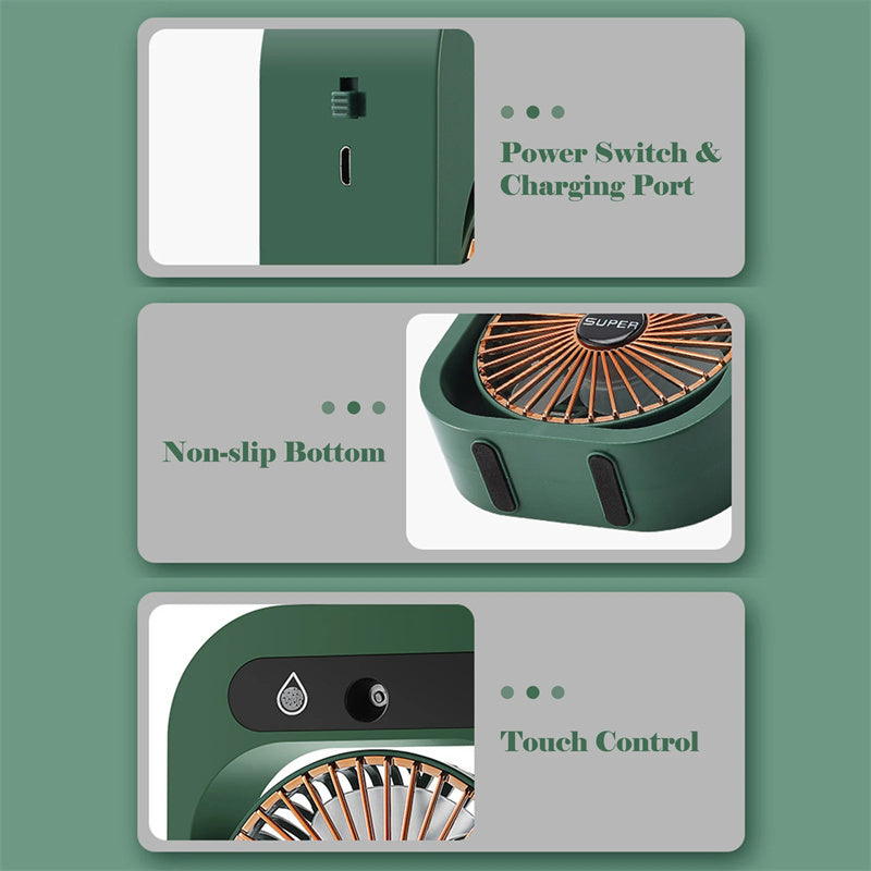 Portable USB Rechargeable Air Cooler & Misting Fan