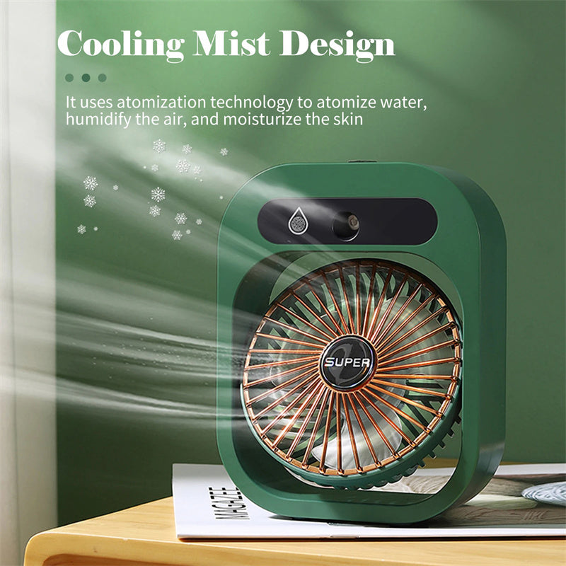 Portable USB Rechargeable Air Cooler & Misting Fan