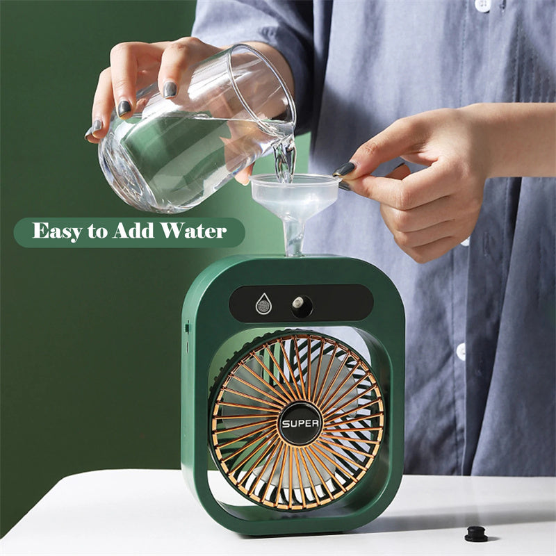 Portable USB Rechargeable Air Cooler & Misting Fan